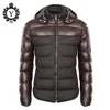 Whosale cheap Casual Winter Loose Men Alternative Leather Short Down Puffer Jacket