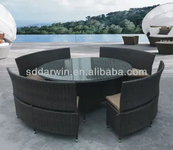 Outdoor Rattan Dining Round Table And Wicker Chairs Set Dw C012 Chair