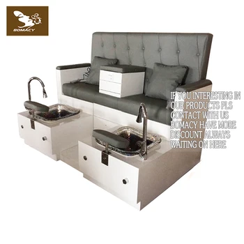 Easy Clean Nail Salong Furniture Double Seat Pedicure Chair