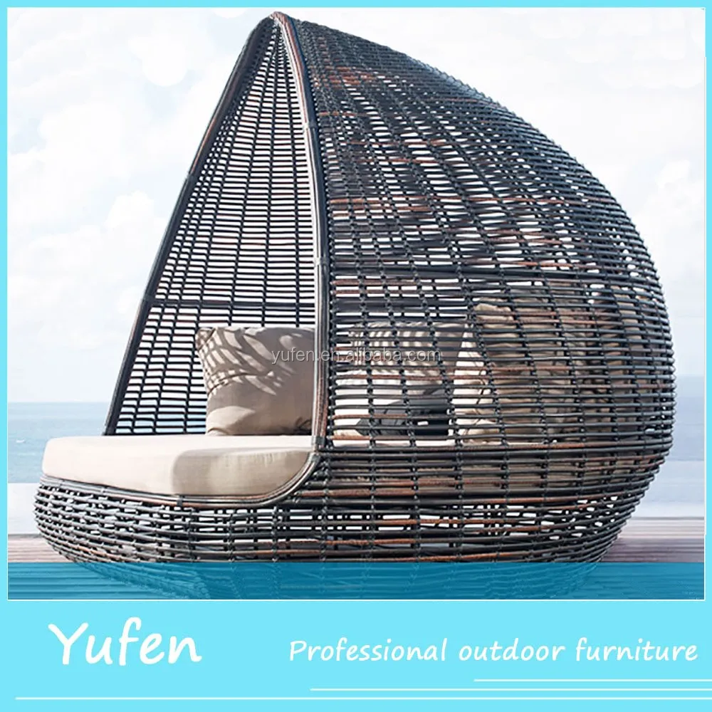 Rattan Round Outdoor Lounge Bed With Canopy Cheap Sunbed Buy Rattan