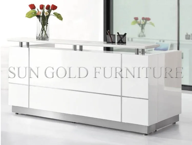 Modern Wooden Reception Desk Beauty Salon 2 Person Reception Desk (sz