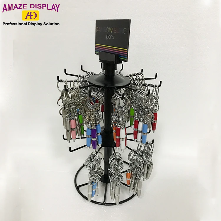 Metal Material Two Tier Counter Spinner Display Keychain Display Rack Buy Keychain Display