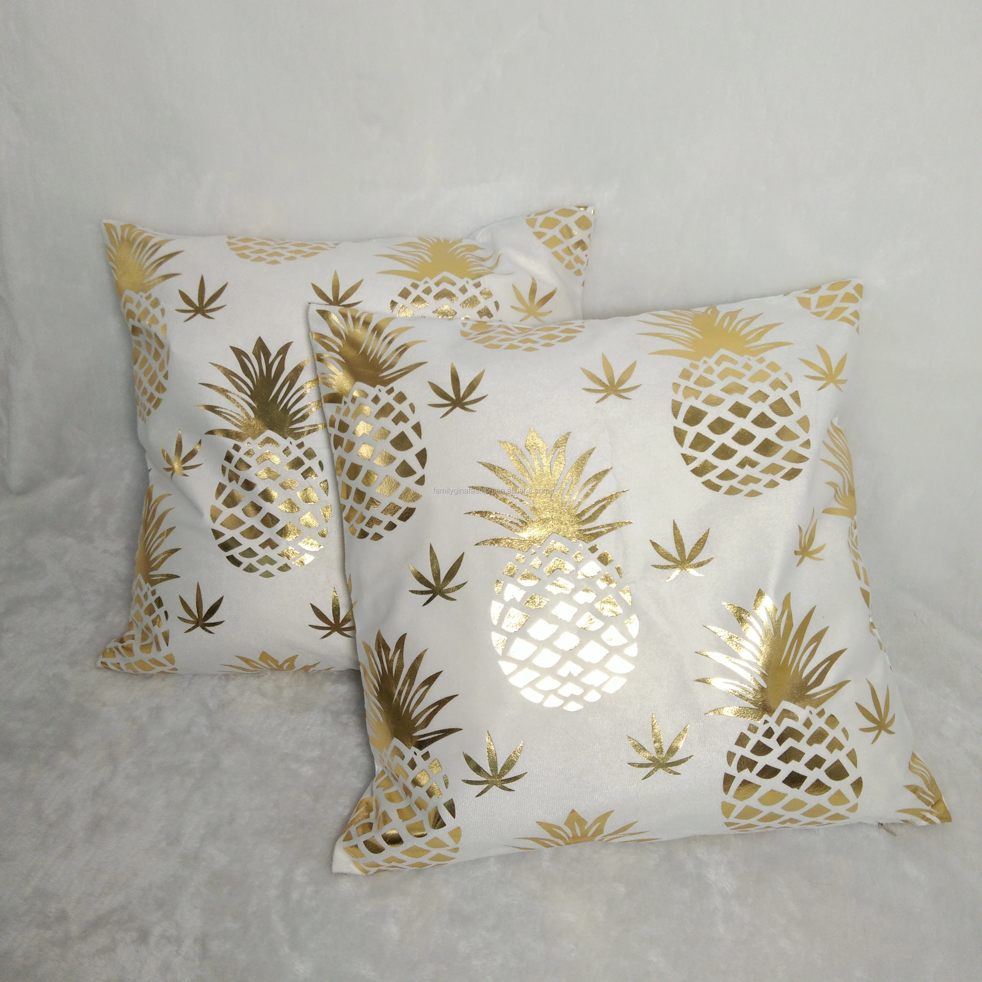 Wholesale Monogrammed Gold Pineapple Throw Pillow Case Cushion Cover