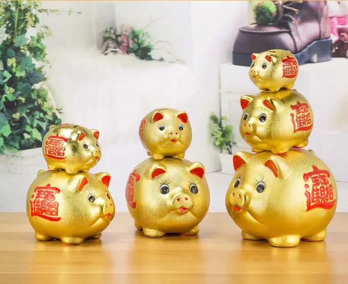 Ceramic Golden Piggy Bank For Adults Buy Piggy Bank,Ceramic Piggy