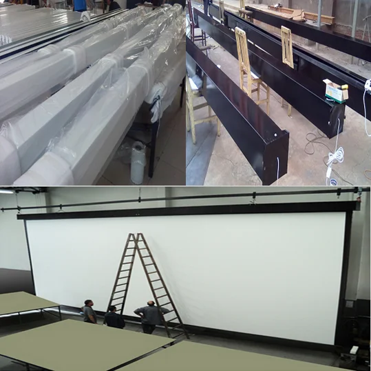 Big Screen Projector With Electric Motorized Projection Screen For
