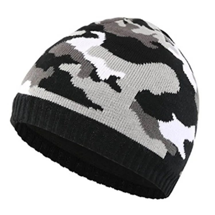 Men's Winter Hat Outdoor Camo Knitted Fleece Lined Beanie Hat Buy Hat