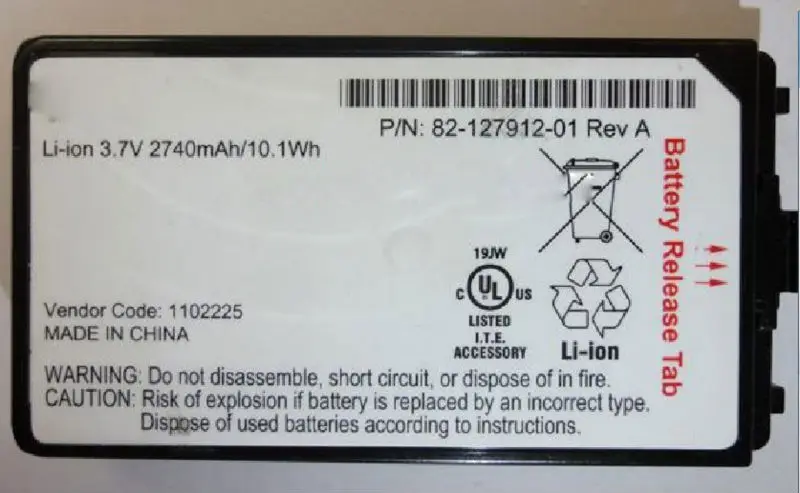 3,7V Li-Polymer Akku f/ür Scanner Symbol Typ 55-060117-05