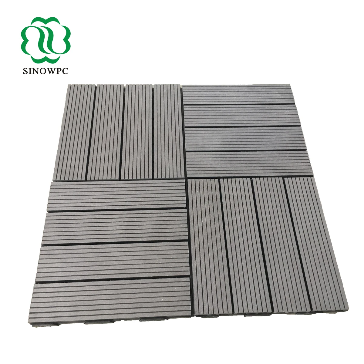 Waterproof Non Slip Wood Composite Decking Tiles Modular Plastic Wood Composite Decking Tiles