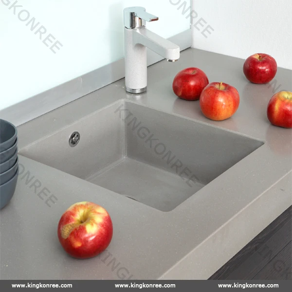 Artificial stone one piece kitchen sink and countertop