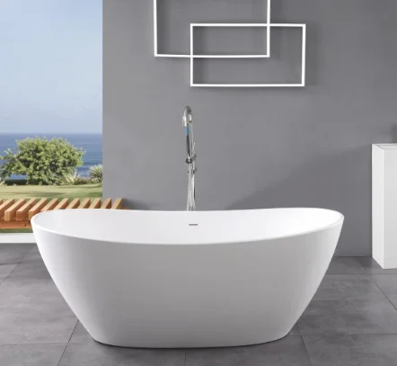 Solid surface freestanding artificial stone bathtub for bathroom