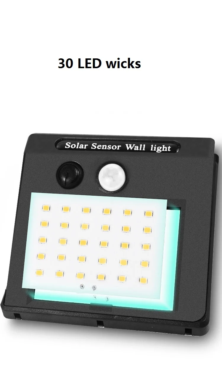 Smiling Shark 30*SMD led high power led  Wall Lights Human sensor Wall Lights with rechargeable solar wall light