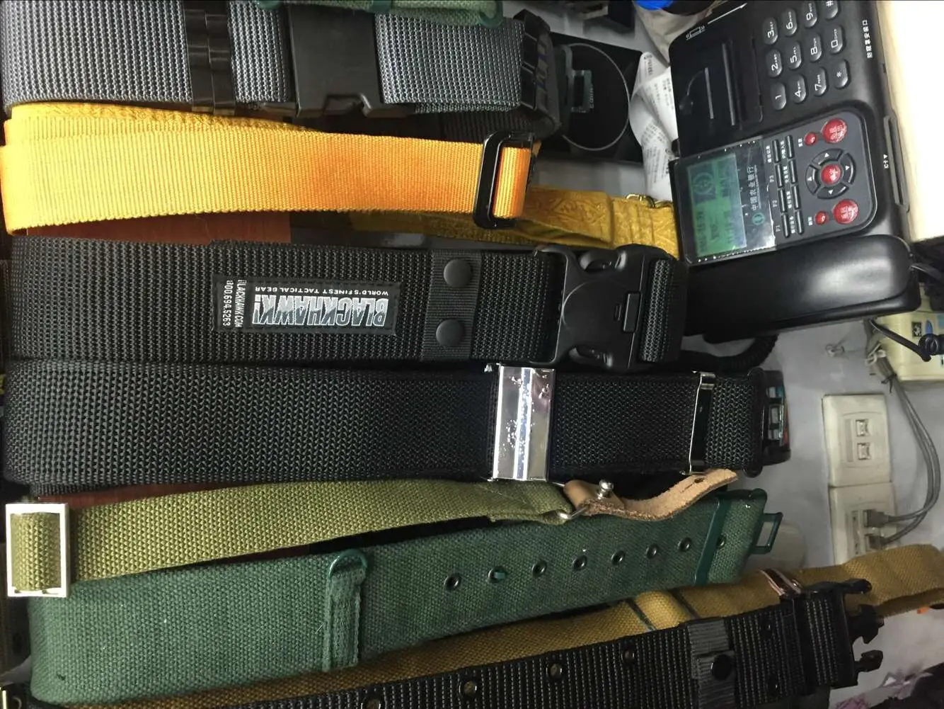 Army Green Leather Multi-Accessory Belt