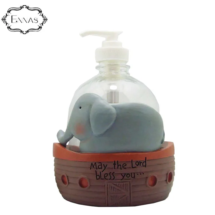Resin elephant and boat statue 2019 new creative 3D kawaii crafts ornaments