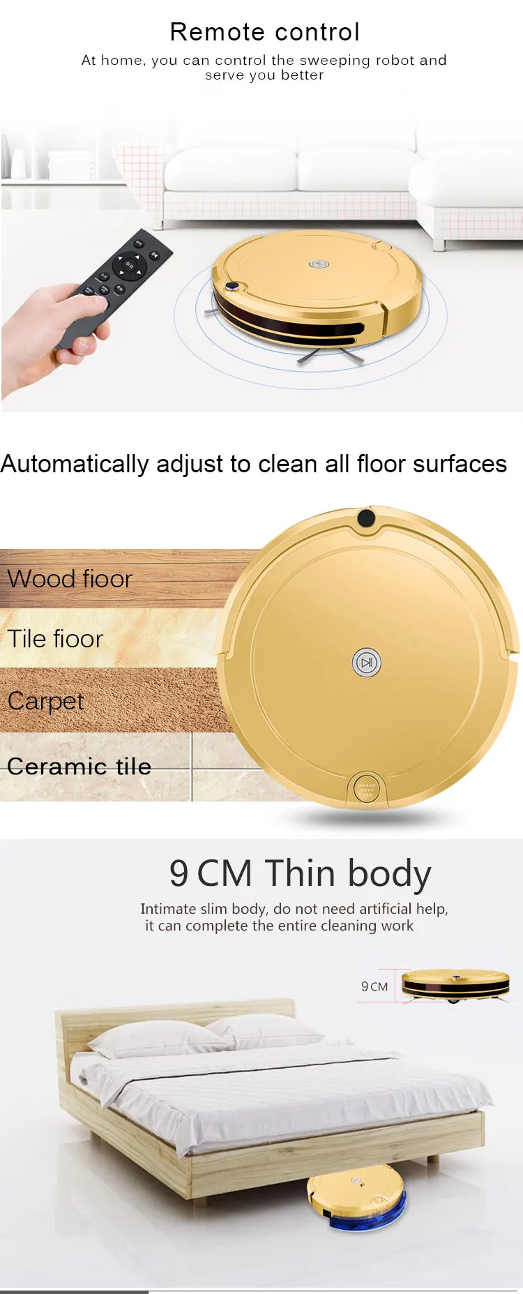 OEM floor cleaning automatic robot vacuum cleaner