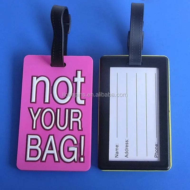 Not Your Bag Design Rubber Luggage Tag 3d Logo Embossed Baggage Id Tags Letter For Travel Whole