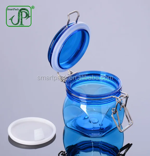 Empty Black 220ml Pyramid Plastic Pet Airtight Seal Pot Kiner Jar For