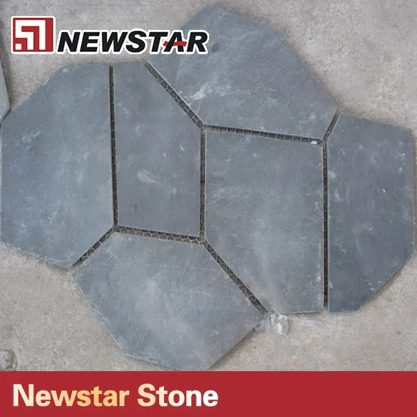 Newstar Irregular Split Black Slate Stone Blue Slate Floor Tile
