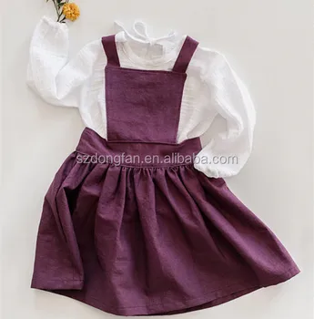 girls purple pinafore