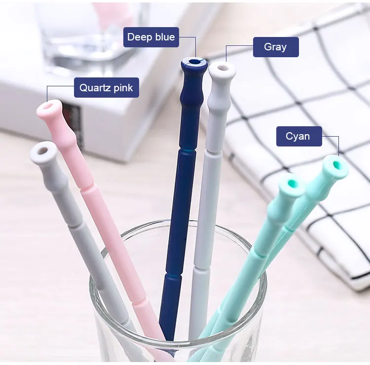Amazon Hot Sale Fda Ecofriendly Foldable Silicone Drinking Straws