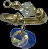 Adjustable Ring Bar with Dangling Heart UFO