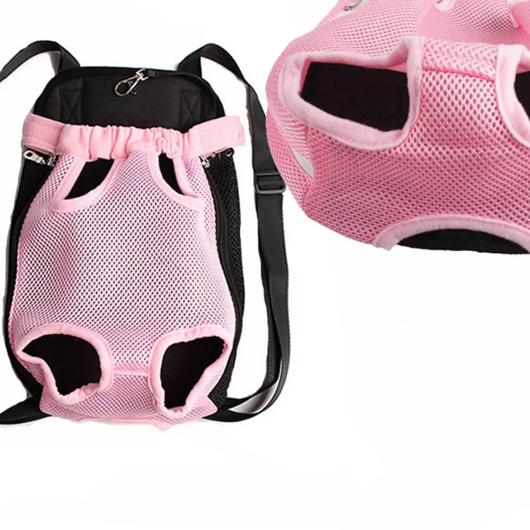 Breathable Mesh Fabric Adjustable Legs Out Chest Front Dog Carrier For