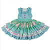Jersey Cotton Vintage Floral Ruffle Dress for 1-10 Years Girls