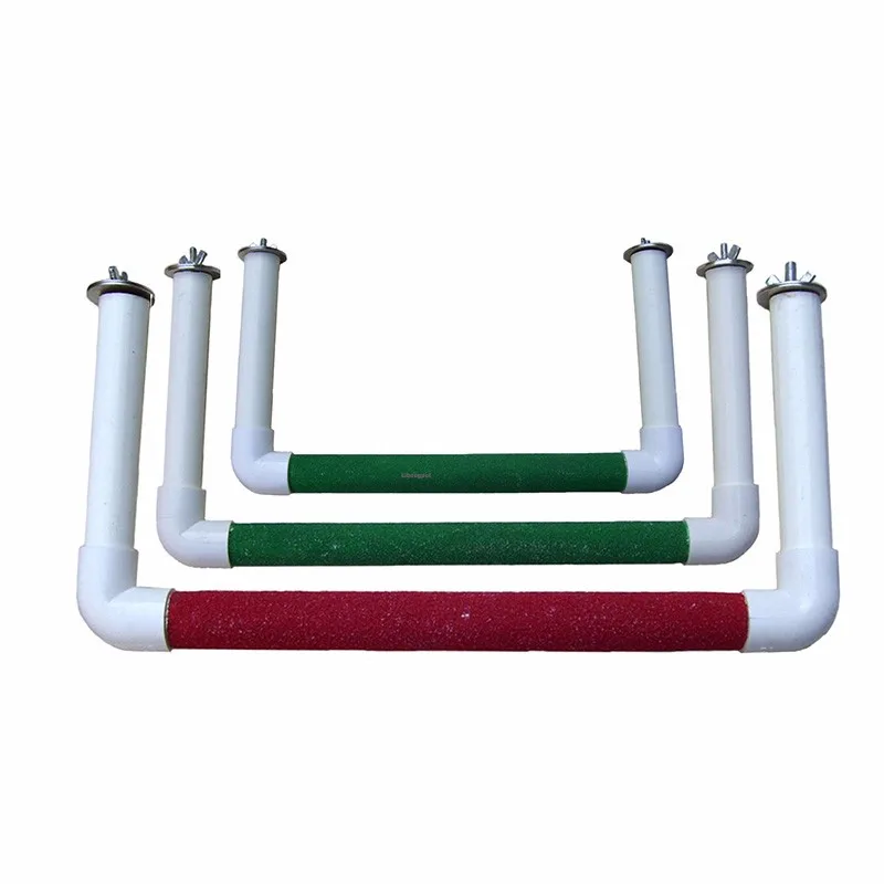 Pet Bird Cage Perches Stand Platform Hanging Plastic Sand Bird Perches