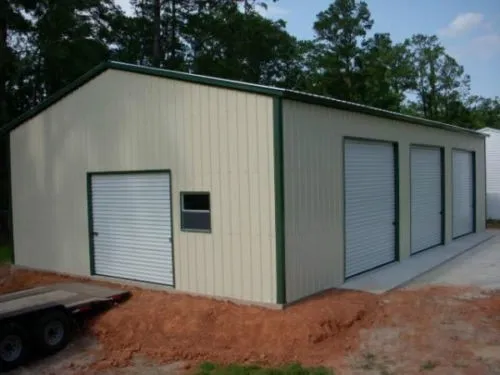 Bâtiment d'entreposage de garage d'abri en métal de 18 x 21 installé