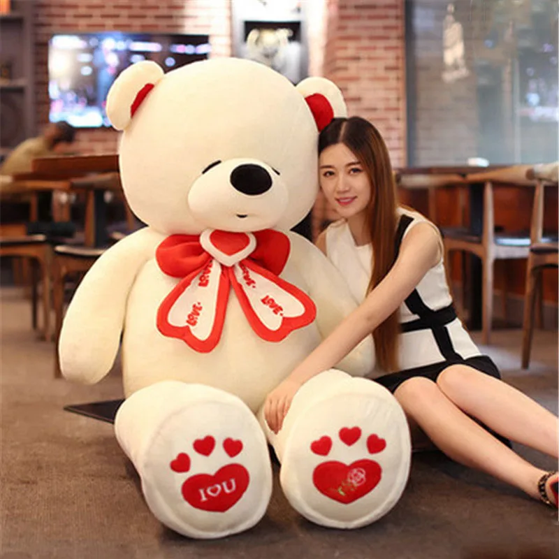 girl with giant teddy bear