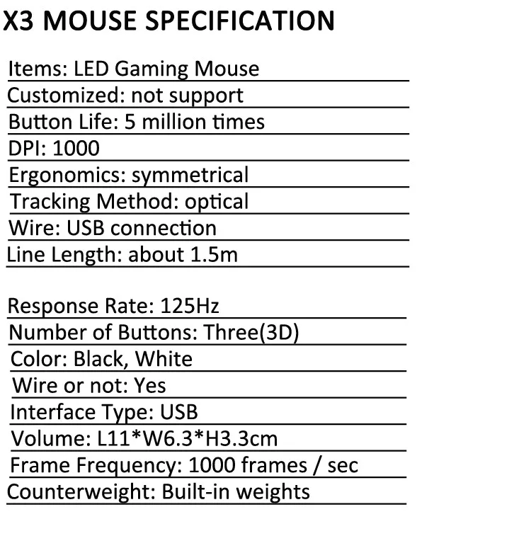 Ergonomic USB Wired Optical Mouse Mice with 7 Colors LED Backlight