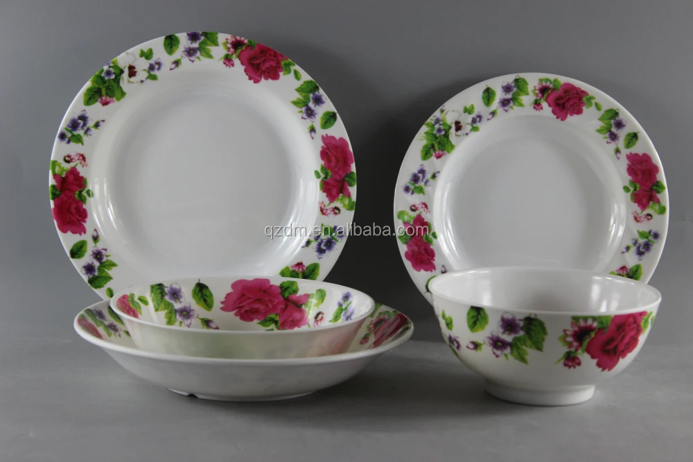 Flower Print Melamine Dinner Set 30% Melamine