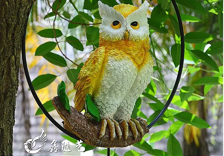 2019 simulation resin parrot and owl home decoration handicrafts, creative animal bird model, garden and wedding decoration gift