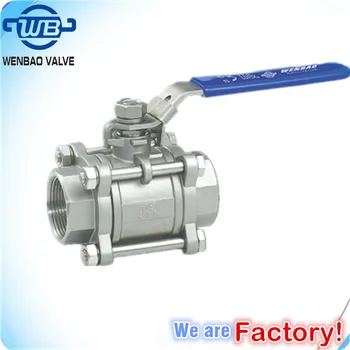 3pc Stainless Steel Ball Valves High Pressure 1000wog/ 2000 Wog/ 3000