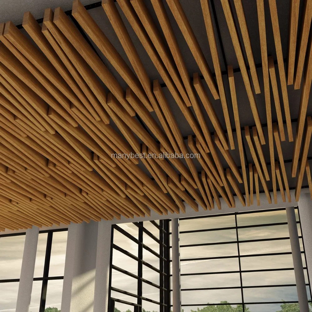 Потолок Рейками фото 13