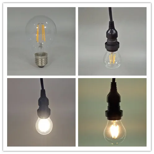 Promotion A60 2w 4w 6w 8w E27 G45 ST45 dimmable filament LED bulb
