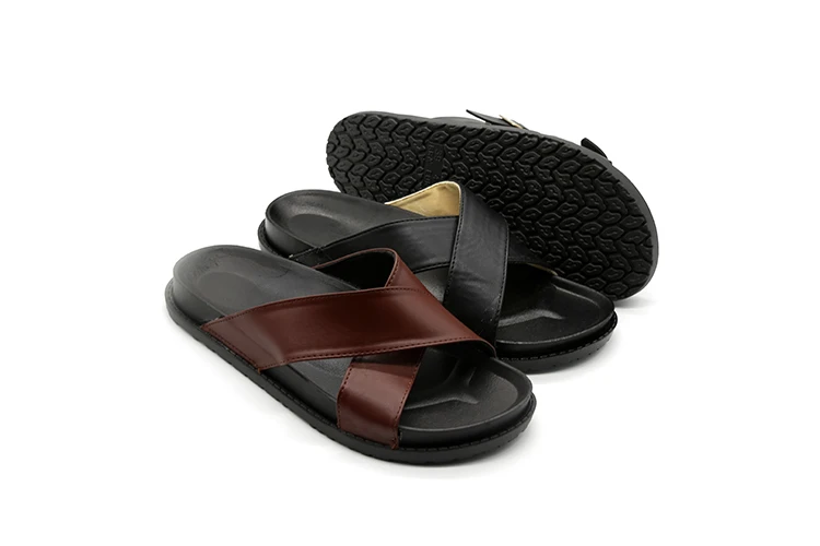 Flat Mens Fashion Leather Pu Slippers Sport Sandals - Buy Sport Sandals ...