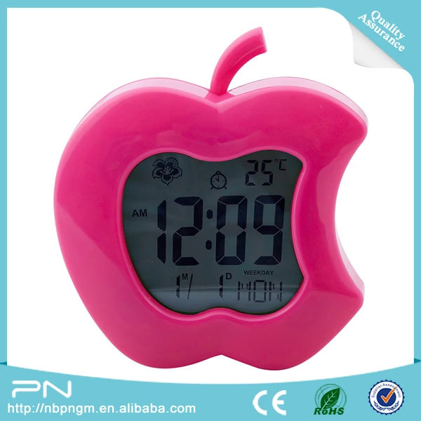 Apple Shape Clock,Multifunction Fashion Led Digital Alarm Clock,Kids