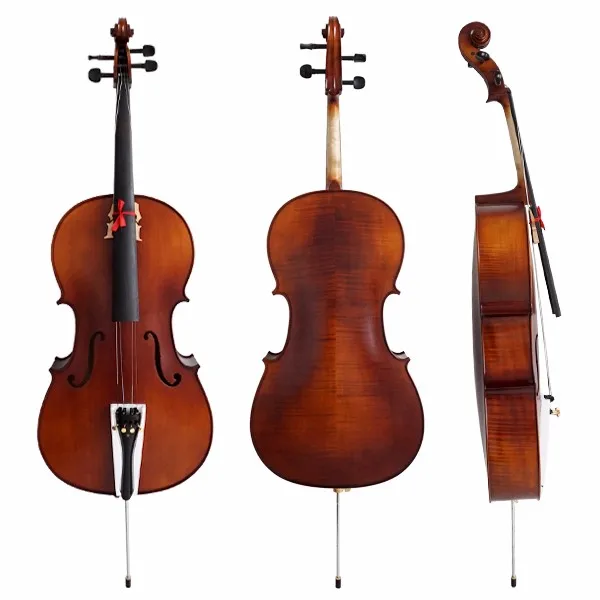 Musical Instrument Solid Flame Ebony Fittings 4/4 Cello Made In China