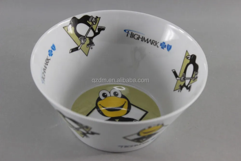 2 Side Decal Print Melamine Salad Bowl With Pp Bag Package