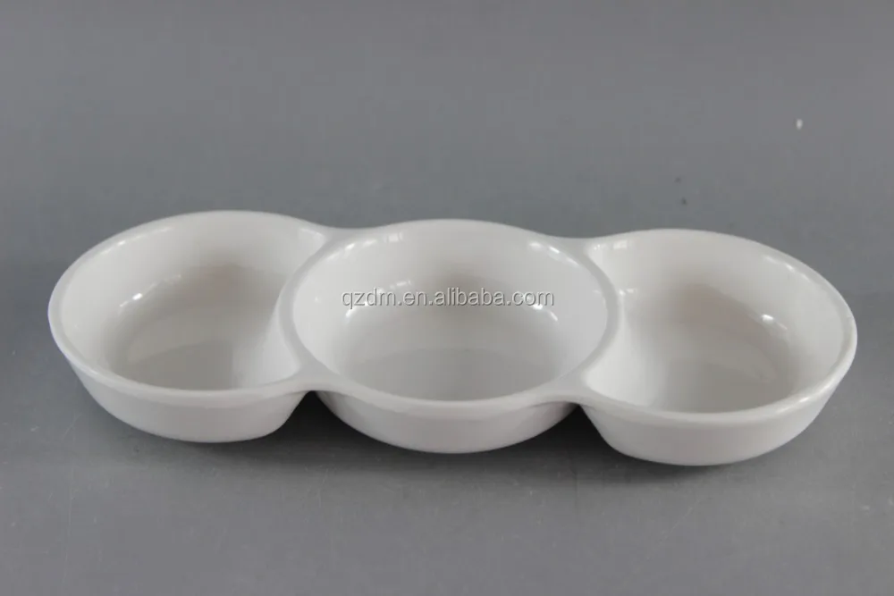 Food Grade Melamine 3 Compartment Dish And Plate