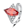 Plate solid white gold changeable stone rings big rings women