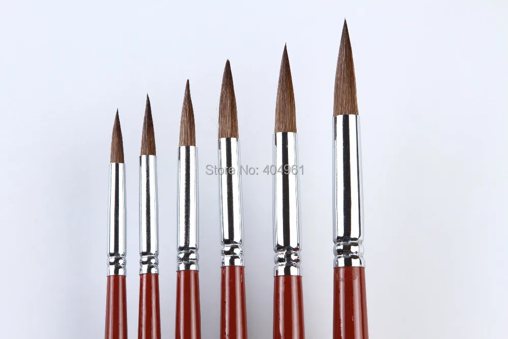 Geshiintel 10Pcs Same Nylon Hair Artist Paint Tool Watercolor Fine Head Point Tip Brushes Set