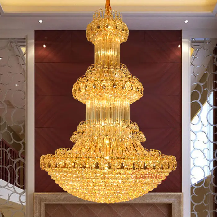 Hotel Lobby Decoration Luxurious Lighting Chandelier Crystal View Luxurious Lighting Chandelier Crystal