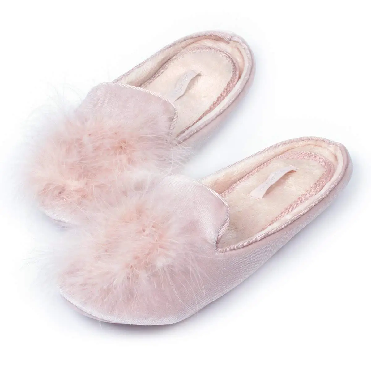 feather pom pom slippers