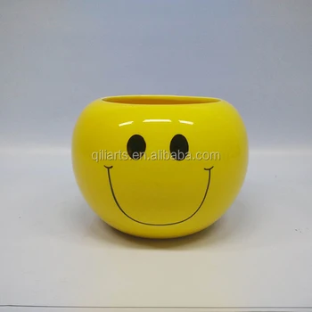 6 "beliebte Gelbe Keramik Smiley Übertopf - Buy Übertopf,Keramik Smiley