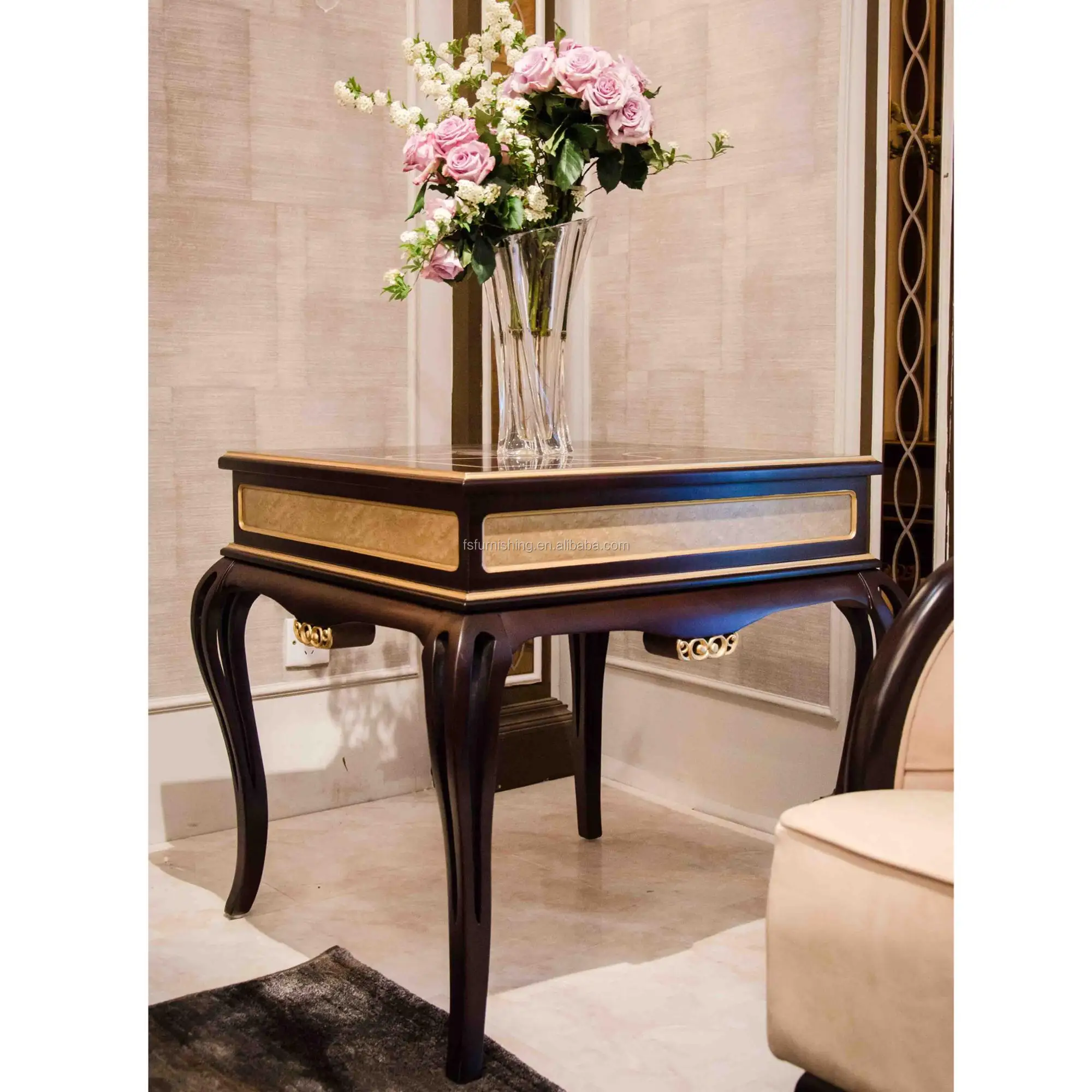 Yb7classical Luxury Gold Leaf Gilding Antique Coffee Table Buy Wooden