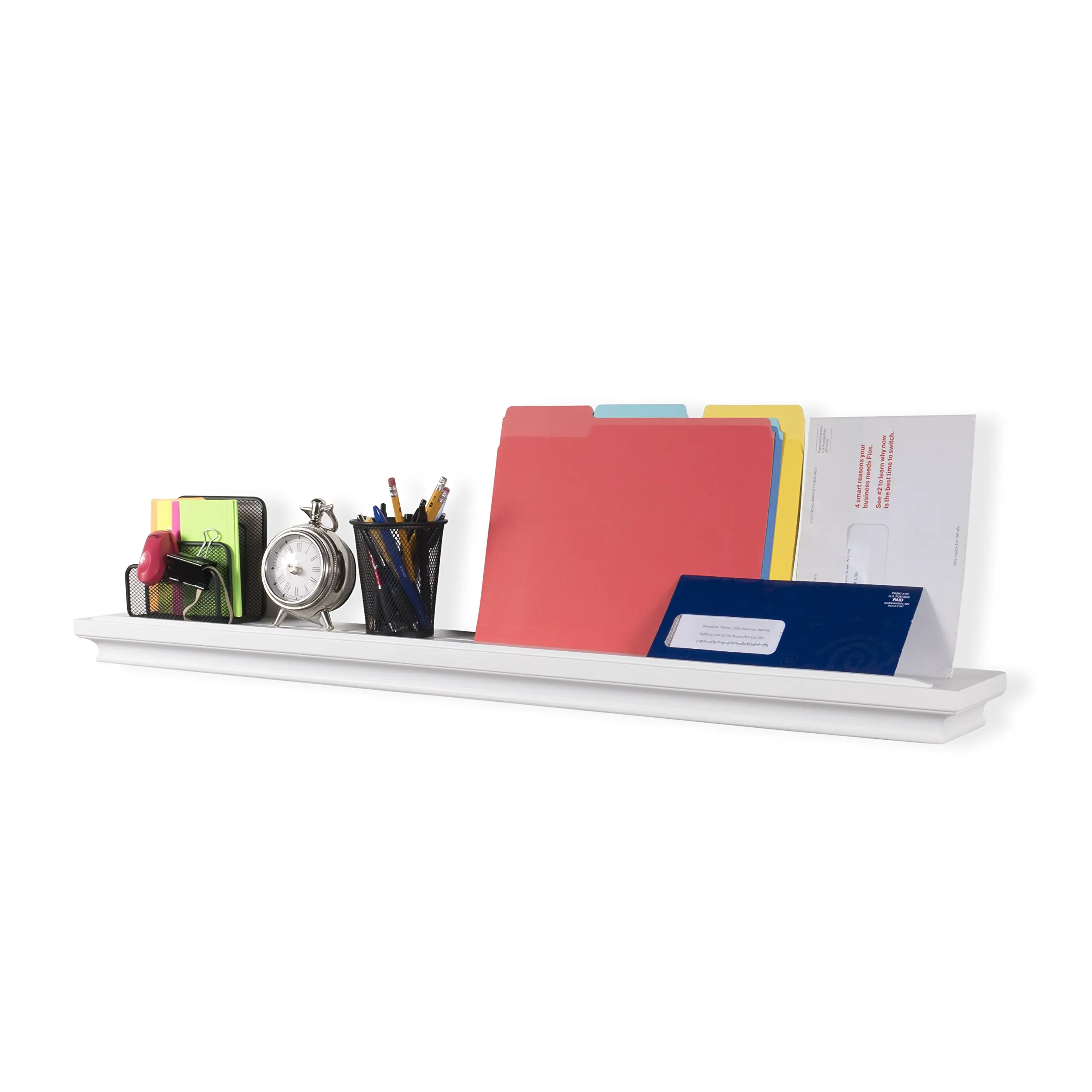 Picture Photo Display Ledge Shelf 40 Inch Wall Mounted Floating Art Showcase Rack Wood White
