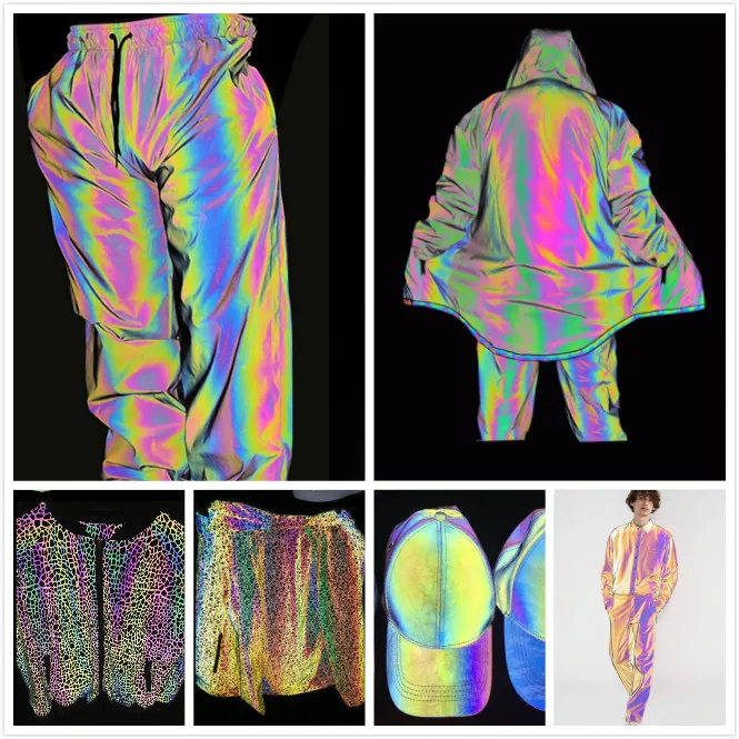 rainbow reflective tactical track pants