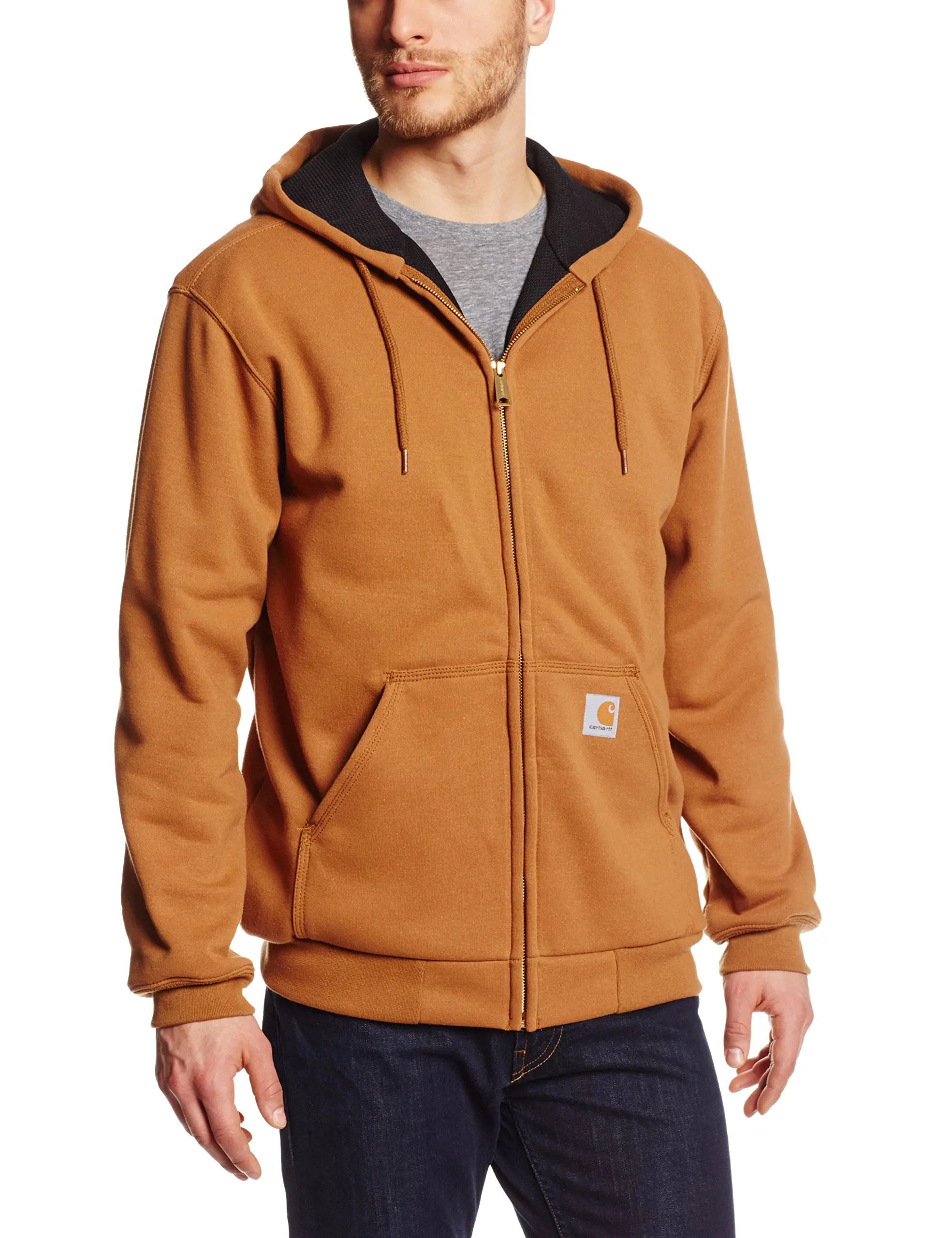 Details about   Carhartt Men's Rain Defender Rutland Thermal Lined Hooded Zip Front Sweatshirt