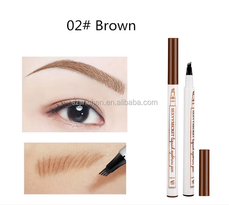 Hot Sexyysecret Liquid Eyebrow Pen Black Eyebrow 4 Colors 4 Head Eyebrow Enhancer Waterproof 